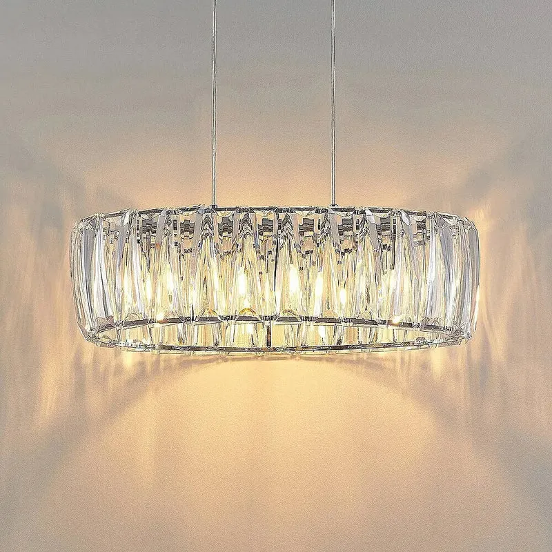B-Ware Lindby Pendelleuchte Hängelampe Sofia transparent chrom Kunststoff E14 LED Lampe