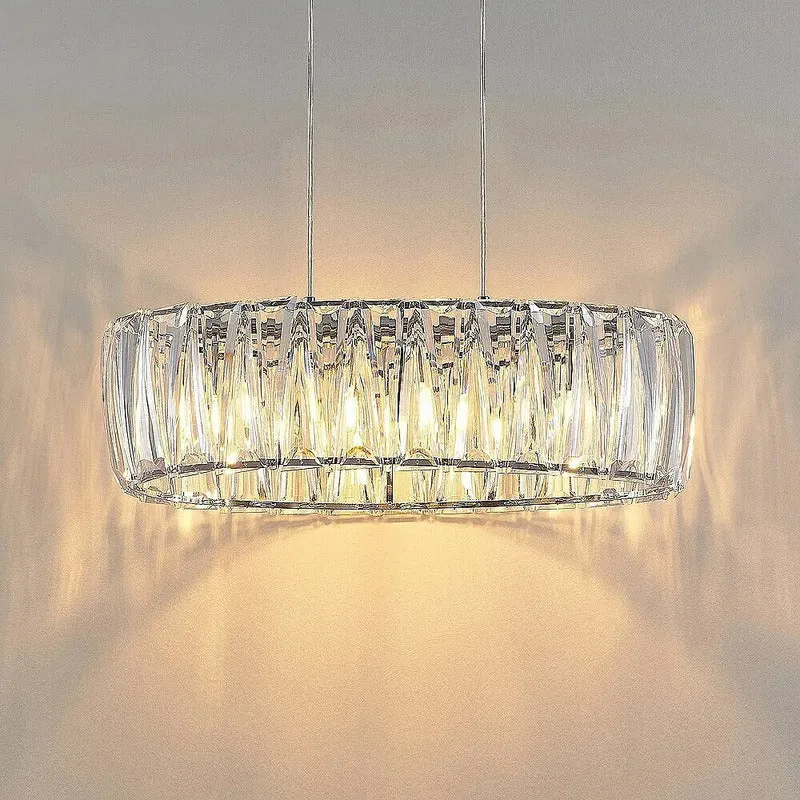 B-Ware Lindby Pendelleuchte Hängelampe Sofia transparent chrom Kunststoff E14 LED Lampe