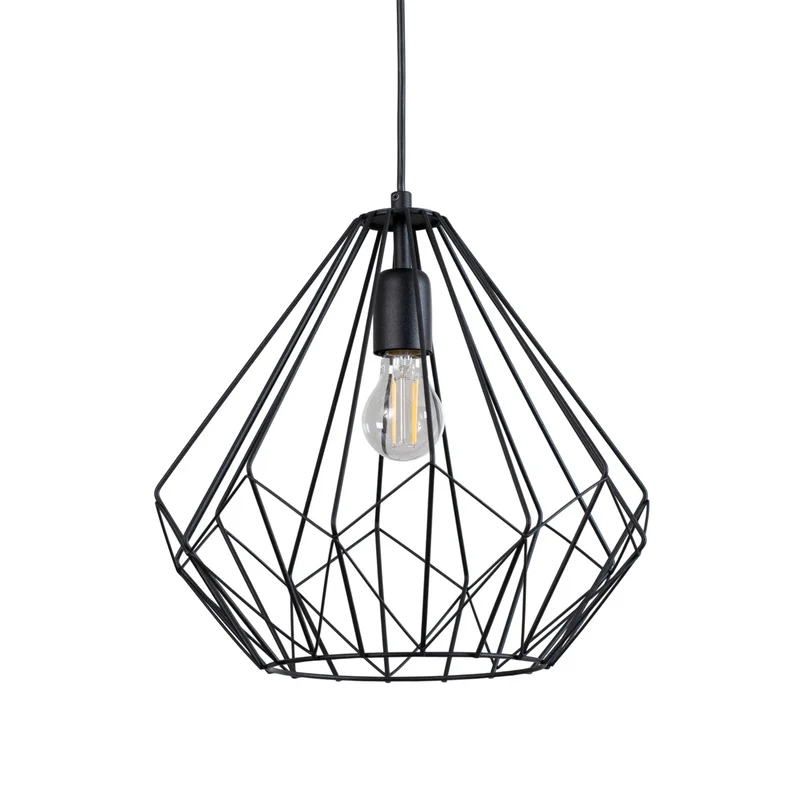 B-Ware Hängeleuchte Diamond Pendelleuchte schwarz Eisen E27 LED Metall Lampe Esszimmer