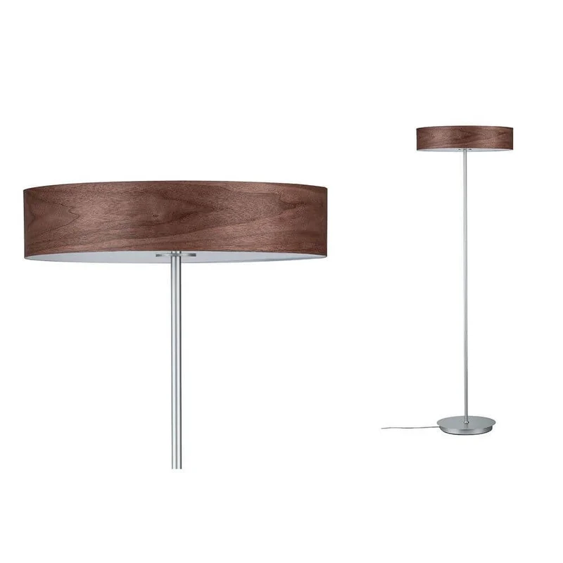 Neordic Liska Holz Stehleuchte 3-flammig Chrom