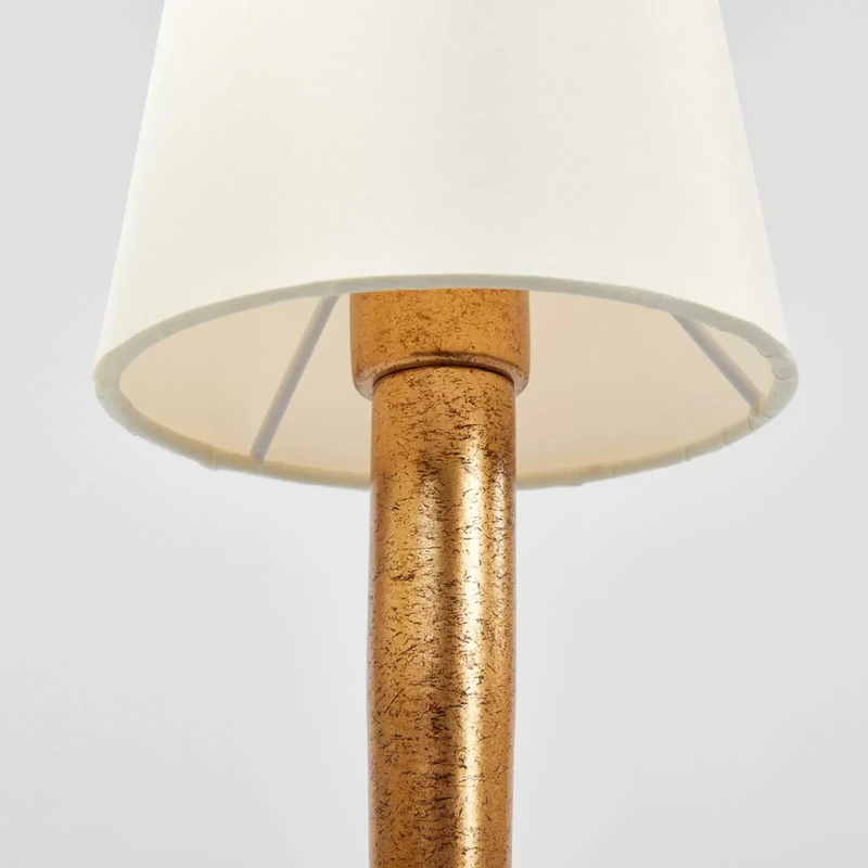 B-Ware Mantra Iluminación Tischleuchte Paola Tischlampe E14 2fl gold mit Textilschirmen