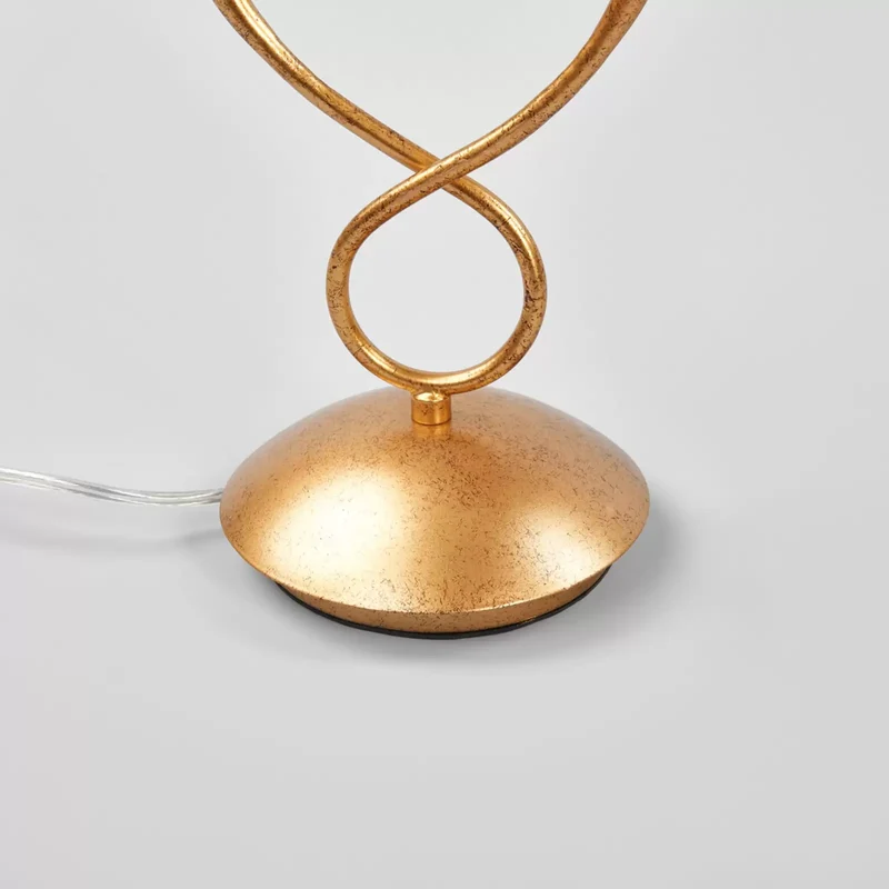 B-Ware Mantra Iluminación Tischleuchte Paola Tischlampe E14 2fl gold mit Textilschirmen