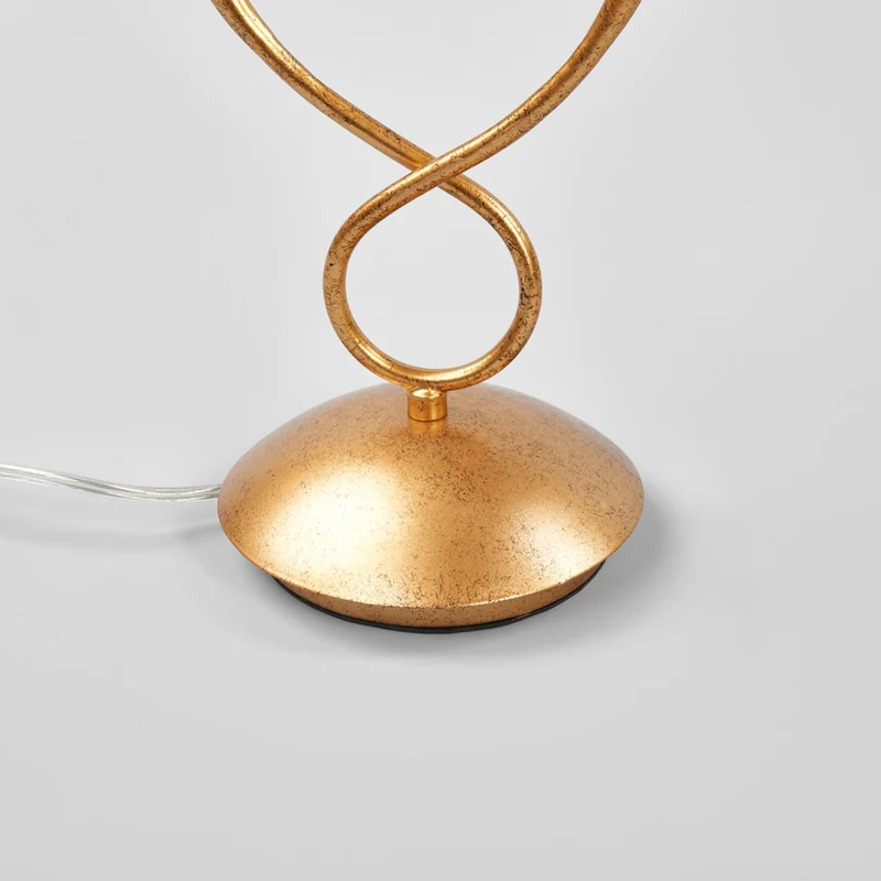 B-Ware Mantra Iluminación Tischleuchte Paola Tischlampe E14 2fl gold mit Textilschirmen