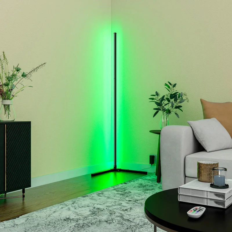 B-Ware Calex Stehleuchte Standlampe Smart LED mit Fernbedienung RGBW schwarz Kunststoff