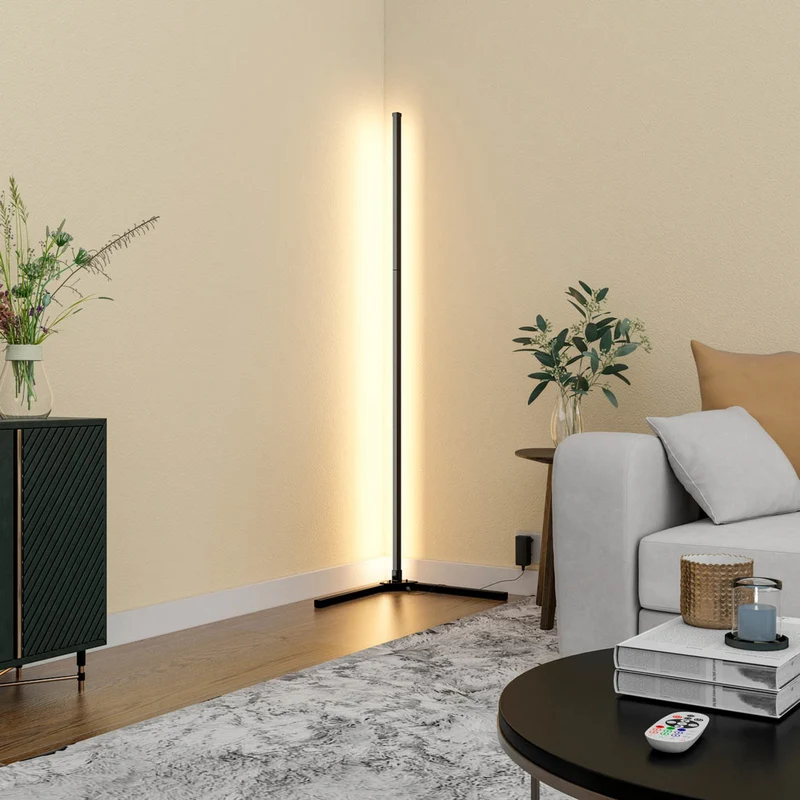 B-Ware Calex Stehleuchte Standlampe Smart LED mit Fernbedienung RGBW schwarz Kunststoff