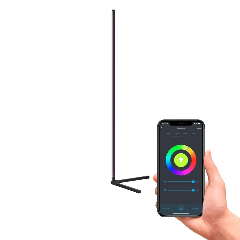 B-Ware Calex Stehleuchte Standlampe Smart LED mit Fernbedienung RGBW schwarz Kunststoff