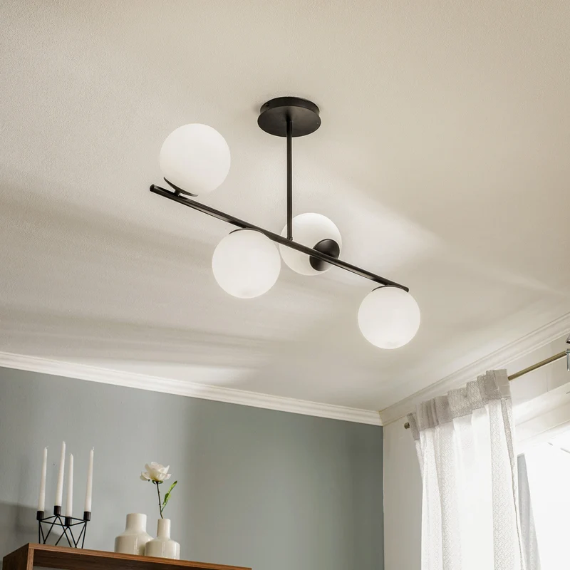 B-Ware Euluna Deckenlampe Deckenleuchte Lampe Leuchte Kabo schwarz vierflammig