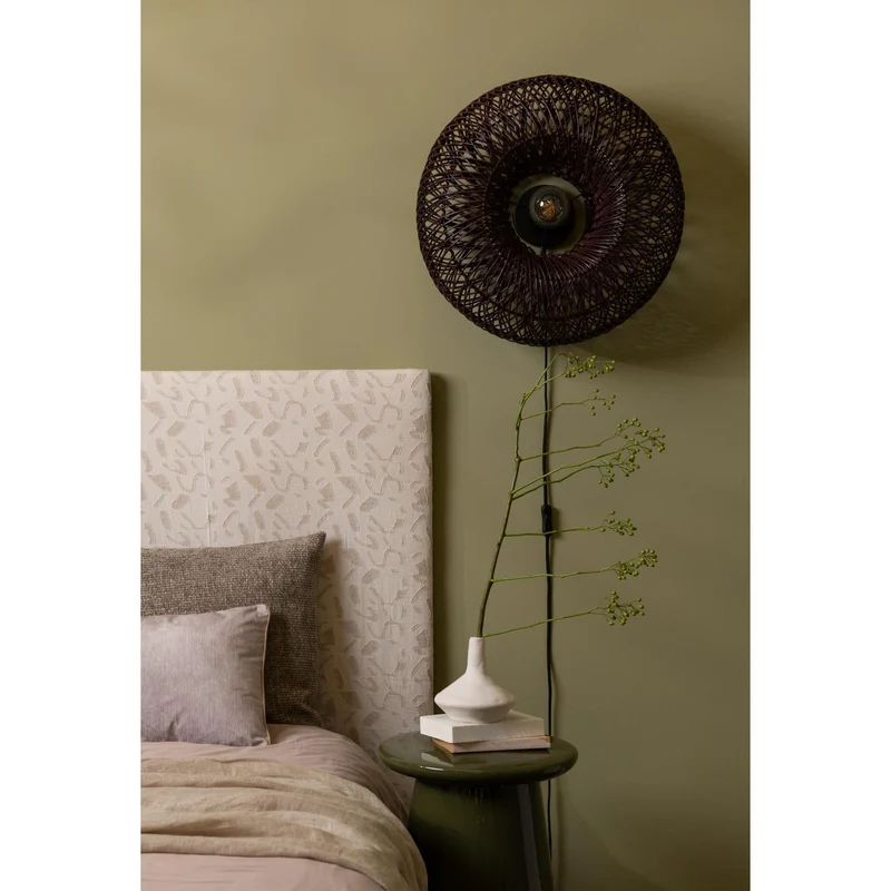 B-Ware Good Mojo Wandlampe Wandleuchte Arizona dunkelrot Bambus Stecker Schalter LED