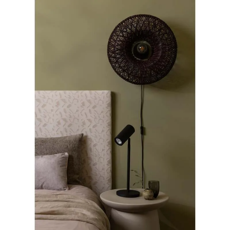B-Ware Good Mojo Wandlampe Wandleuchte Arizona dunkelrot Bambus Stecker Schalter LED