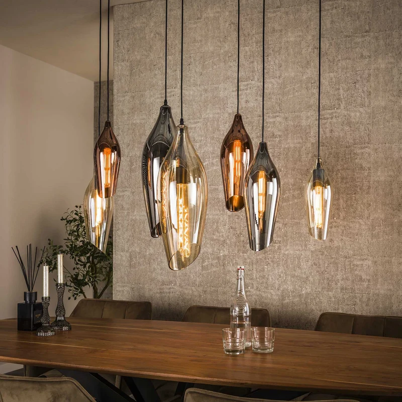 B-Ware Zijlstra Hängeleuchte Pendelleuchte Lampe Glas mehrfarbig 7-flammig E27 bunt