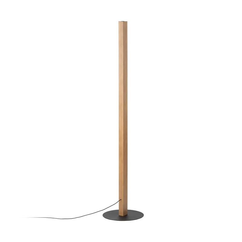 B-Ware TK Lighting Stehleuchte Standlampe LED Holz Lampe schwarz Metall Touchdimmer Kie