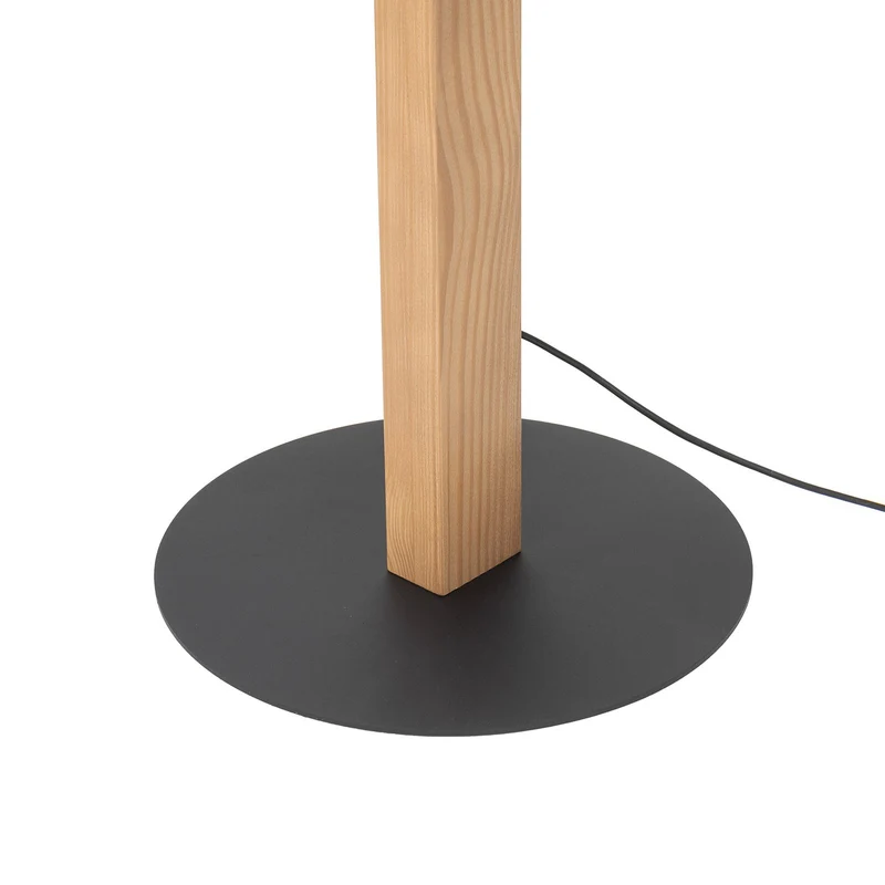 B-Ware TK Lighting Stehleuchte Standlampe LED Holz Lampe schwarz Metall Touchdimmer Kie