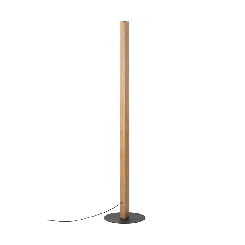 B-Ware TK Lighting Stehleuchte Standlampe LED Holz Lampe schwarz Metall Touchdimmer Kie