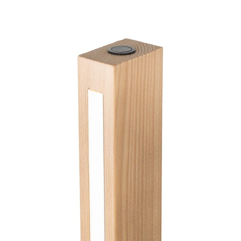 B-Ware TK Lighting Stehleuchte Standlampe LED Holz Lampe schwarz Metall Touchdimmer Kie