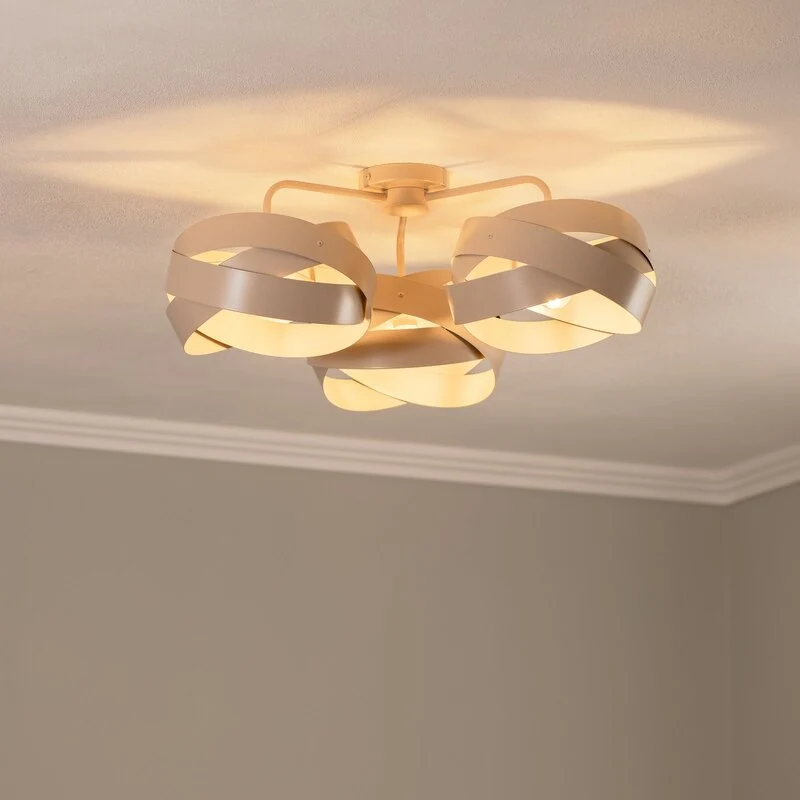 B-Ware Euluna Deckenleuchte Lampe Tornado Deckenbeleuchtung beige 3-flammig Metall