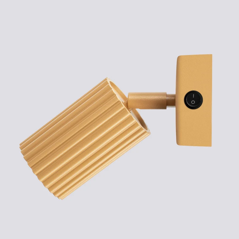 B-Ware Wandstrahler Karbon Leuchte goldfarben Ausladung 16 cm Schalter