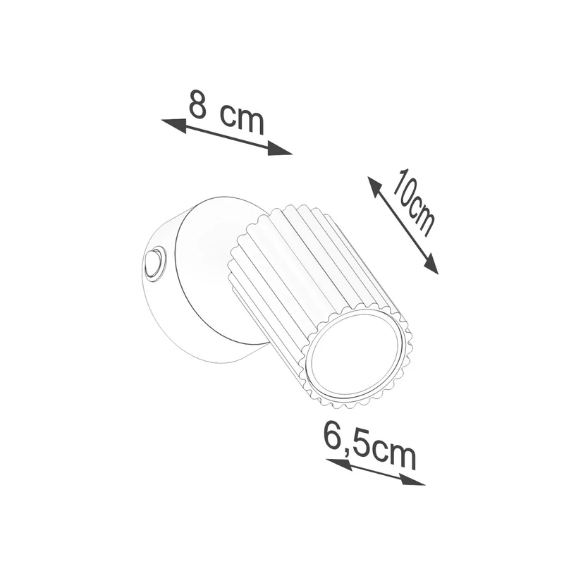 B-Ware Wandstrahler Karbon Leuchte goldfarben Ausladung 16 cm Schalter