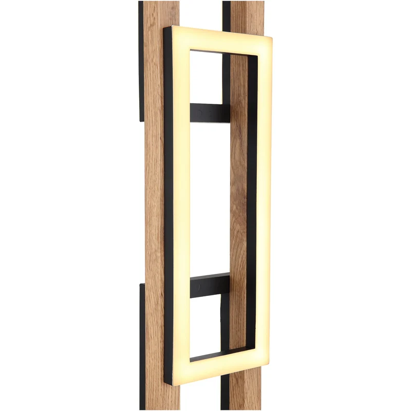 B-Ware Globo Stehlampe Standlampe LED Illa Holzdesign schwarz MDF Holz Metall Schal774