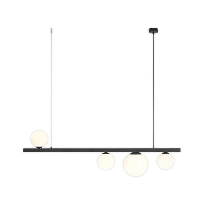 B-Ware Hängeleuchte Pendelleuchte Garda Balken schwarz Metall Glas Esszimmer Lampe