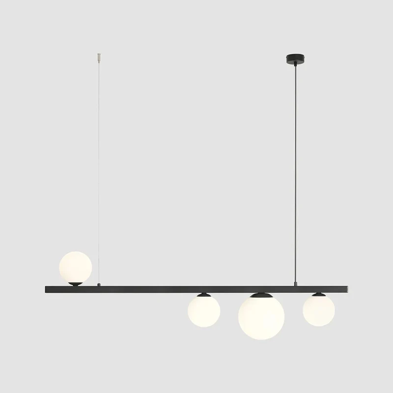 B-Ware Hängeleuchte Pendelleuchte Garda Balken schwarz Metall Glas Esszimmer Lampe