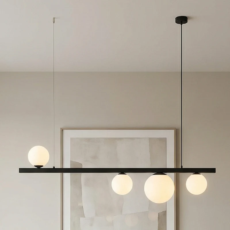 B-Ware Hängeleuchte Pendelleuchte Garda Balken schwarz Metall Glas Esszimmer Lampe