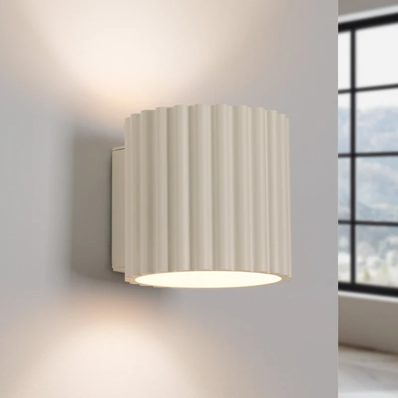 B-Ware RIBLA Wandleuchte Wandlampe Leuchte beige Aluminium G9 10 cm Made in Europe