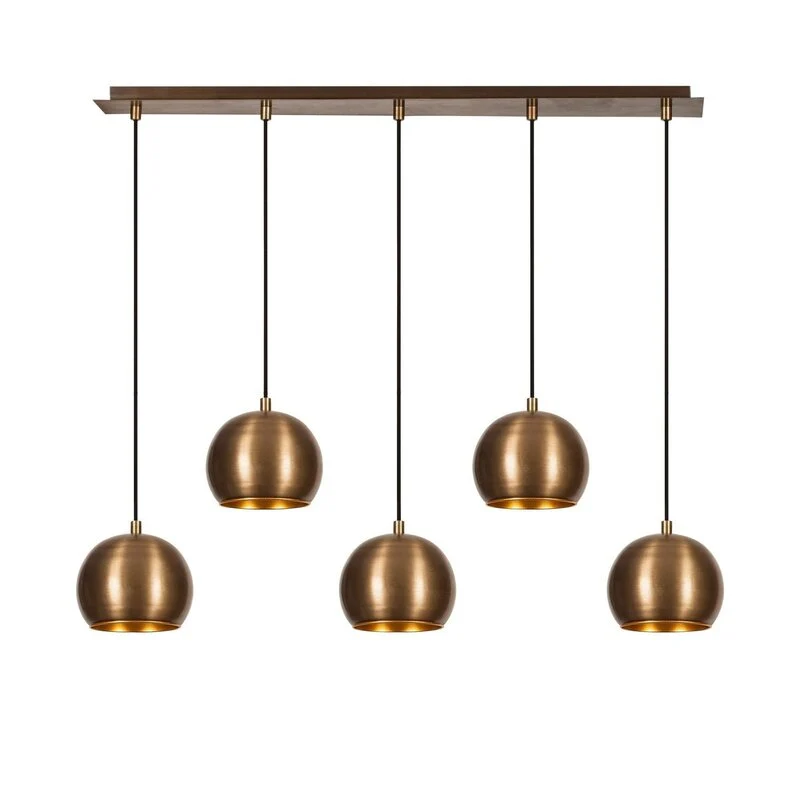 B-Ware Hängeleuchte Sivani MR-1000 gold antik Eisen 5-flammig Deckenlampe Lampe Leuc498
