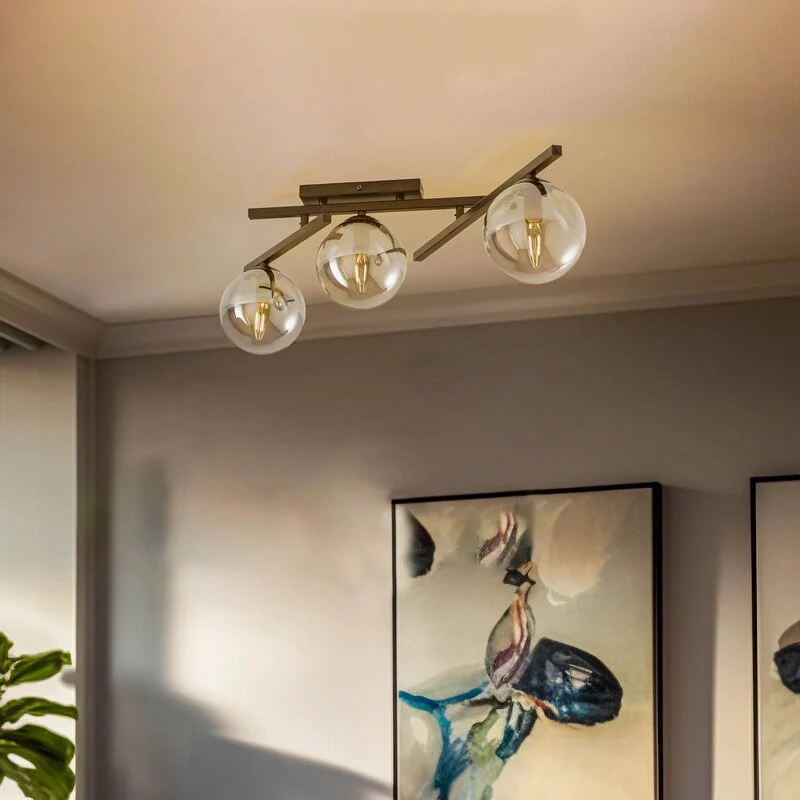 B-Ware EMIBIG Deckenlampe Smart schwarz/grafit 3-flammig Deckenleuchte Leuchte Lampe85