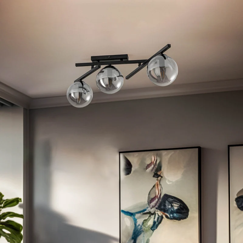 B-Ware EMIBIG Deckenlampe Smart schwarz/grafit 3-flammig Deckenleuchte Leuchte Lampe85