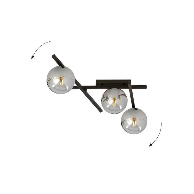 B-Ware EMIBIG Deckenlampe Smart schwarz/grafit 3-flammig Deckenleuchte Leuchte Lampe85