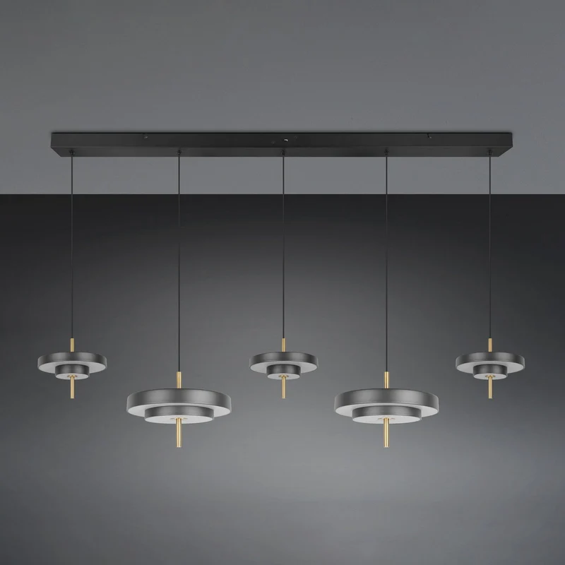 B-Ware Trio Lighting Pendelleuchte Hängelampe LED Keaton schwarz goldfarben dimmbar CCT