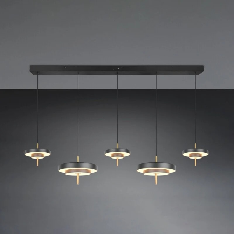 B-Ware Trio Lighting Pendelleuchte Hängelampe LED Keaton schwarz goldfarben dimmbar CCT