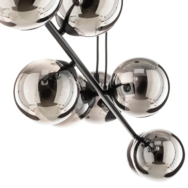B-Ware Glassy Pendelleuchte Hängeleuchte Lampe Glas schwarz graphit E14 Wohnzimmer
