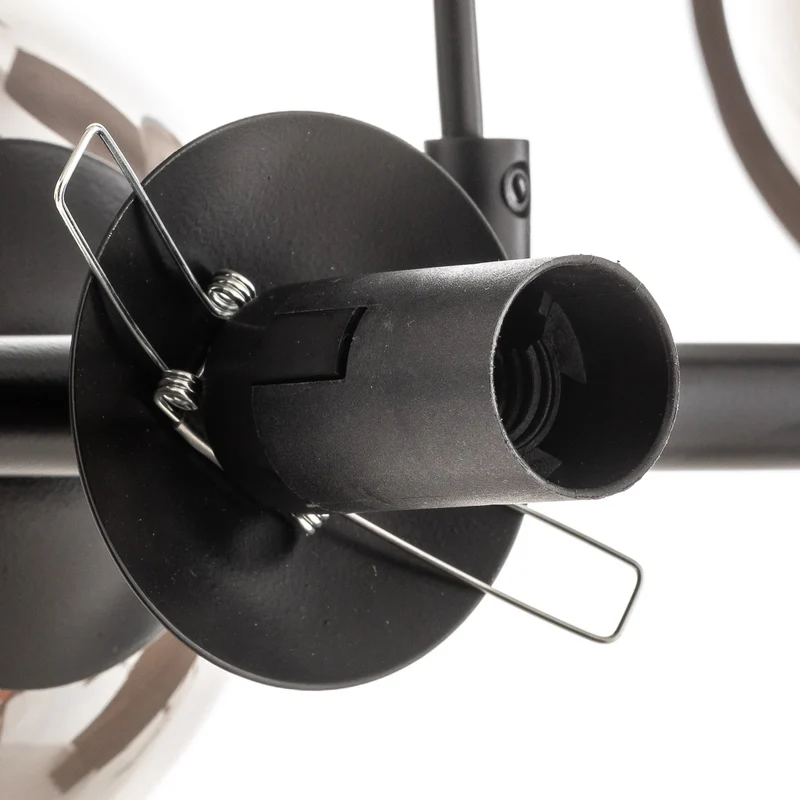 B-Ware Glassy Pendelleuchte Hängeleuchte Lampe Glas schwarz graphit E14 Wohnzimmer