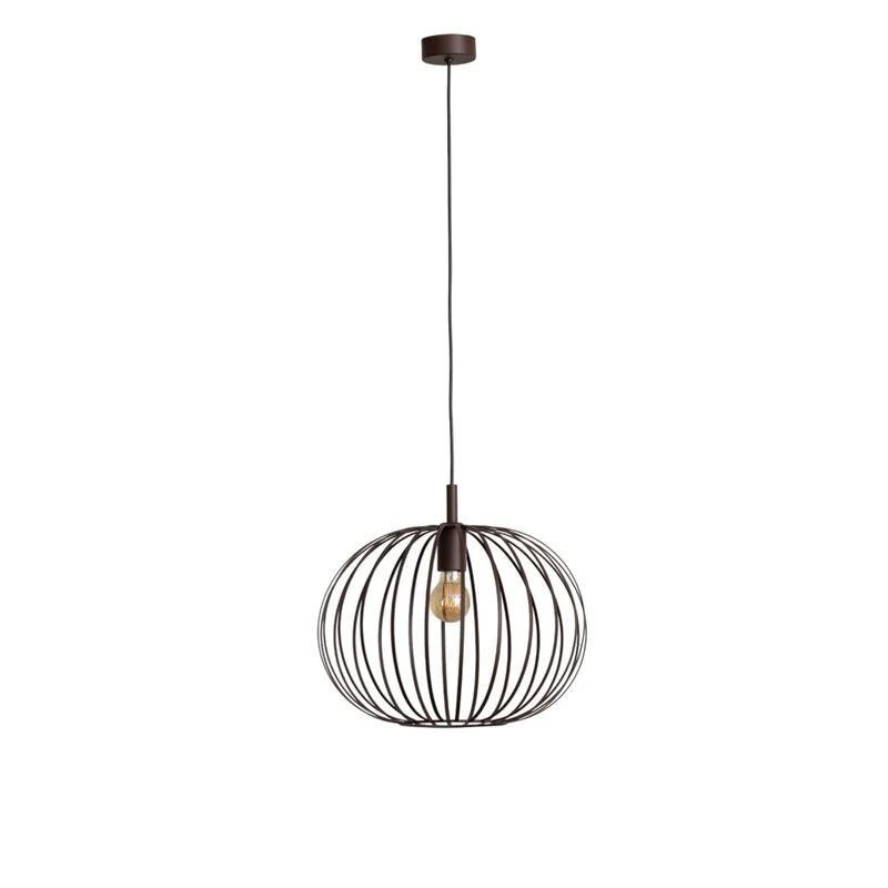 B-Ware Argon Pendelleuchte Hängelampe Valor dunkelbraun Stahl Ø 40 cm E27 dimmbar