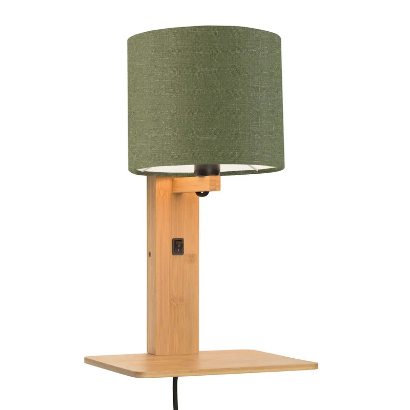 B-Ware Good & Mojo Andes Wandlampe mit Ablage Wandleuchte Leselampe Lampe grün natur