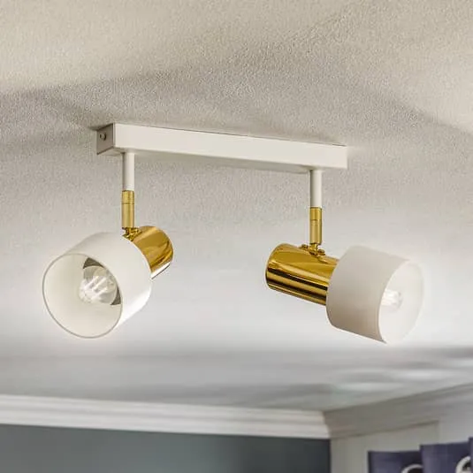 B-Ware Euluna Deckenstrahler Deckenlampe Lampe Leuchte Destin zweiflammig grün/messing