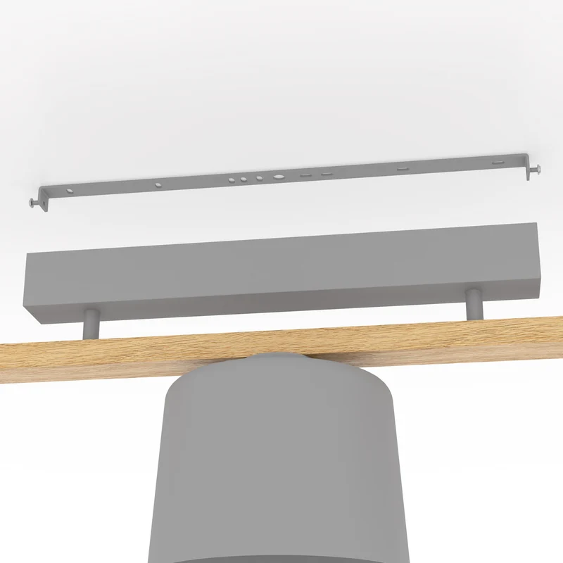 B-Ware Eglo Deckenleuchte Lampe Mariel 3-flammig hellgrau holz natur Leuchte Spot