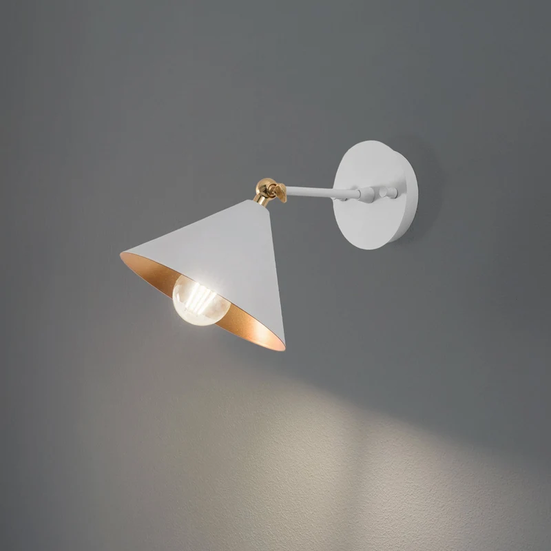 B-Ware Berceste Wandleuchte Lampe Wandlampe weiß gold 185-A Metall E27 Wohnzimmer