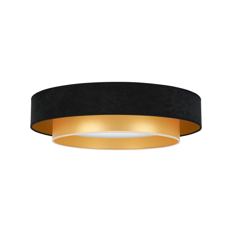 B-Ware Luneta LED Deckenlampe Leuchte Fernbedienung schwarz gold Samt 60cm dimmbar