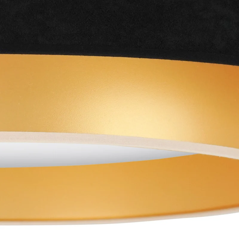B-Ware Luneta LED Deckenlampe Leuchte Fernbedienung schwarz gold Samt 60cm dimmbar