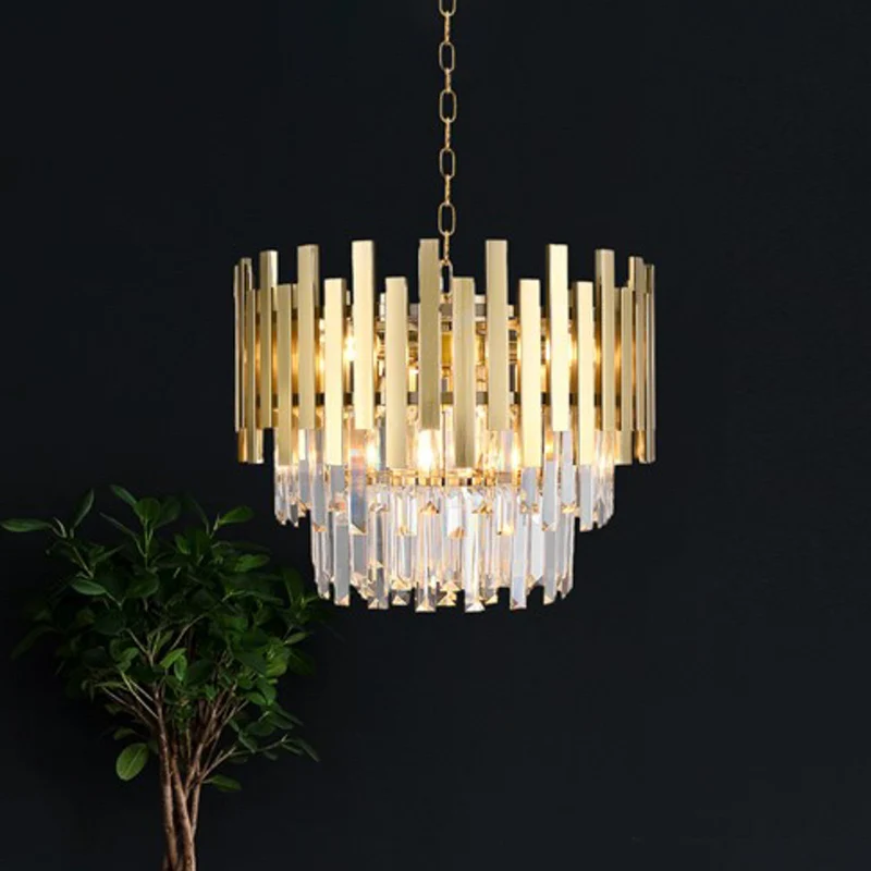 B-Ware Aspen Hängelampe Pendelleuchte gold Metall Glas Glaskristalle transparent 30 cm