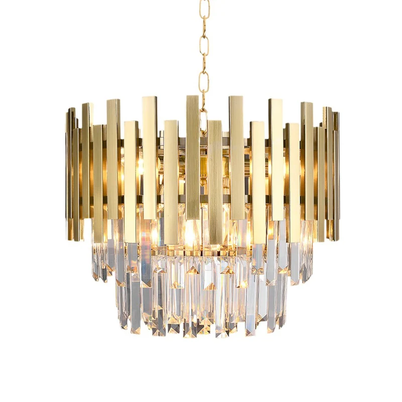 B-Ware Aspen Hängelampe Pendelleuchte gold Metall Glas Glaskristalle transparent 30 cm