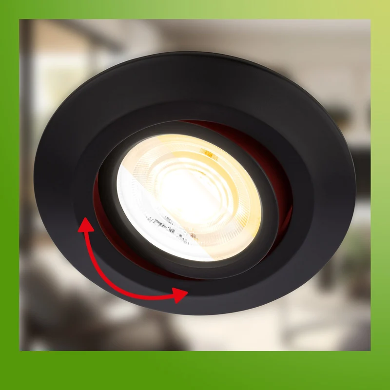 B-Ware Briloner Einbaulampe Deckenstrahler Klira schwarz 3er-Set dimmbar schwenkbar