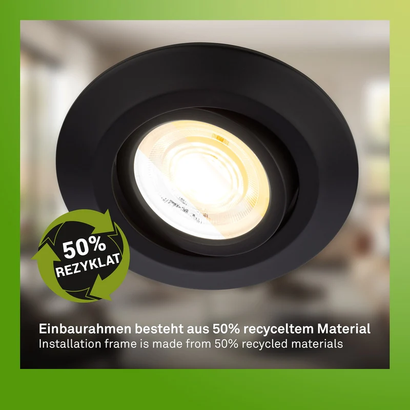B-Ware Briloner Einbaulampe Deckenstrahler Klira schwarz 3er-Set dimmbar schwenkbar