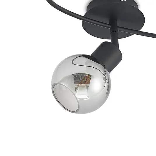 B-Ware Lindby Deckenlampe Deckenlampe Deckenstrahler Elaina 3fl lang schwarz smoke