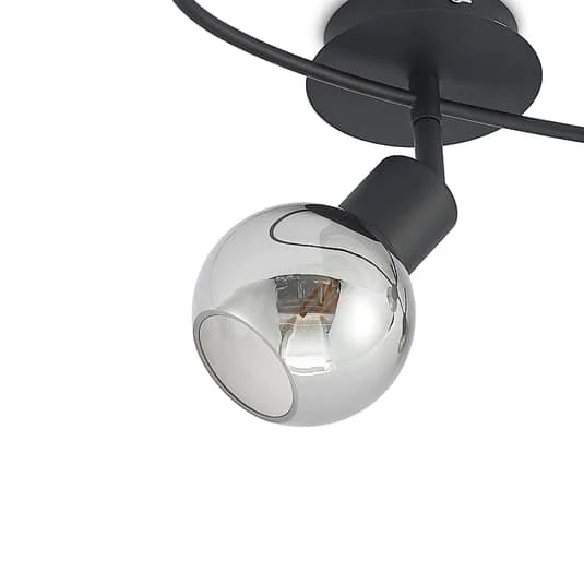 B-Ware Lindby Deckenlampe Deckenlampe Deckenstrahler Elaina 3fl lang schwarz smoke