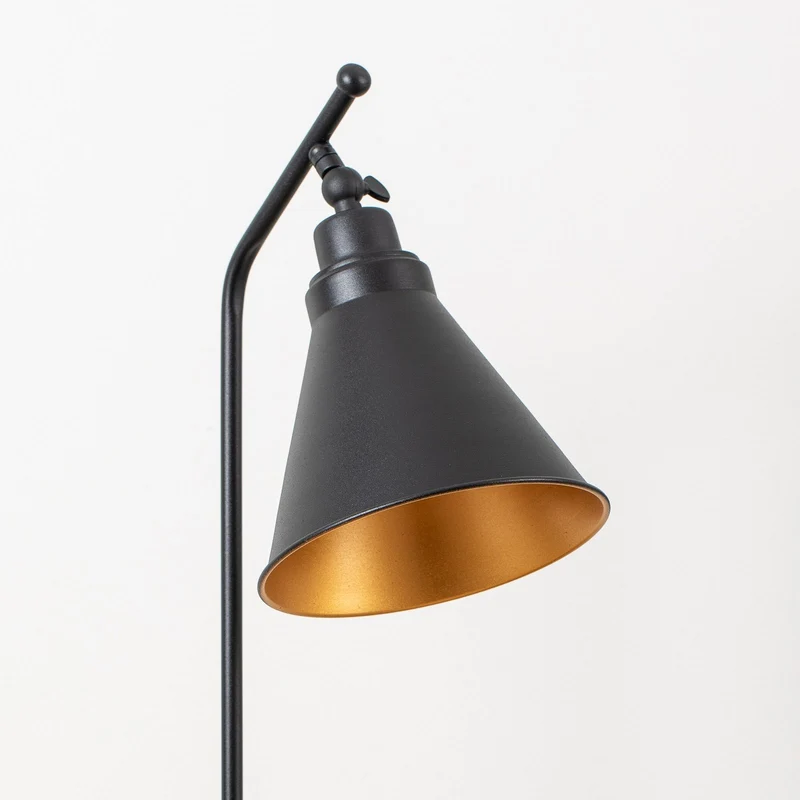 B-Ware Opviq Tischlampe Tischleuchte Metall schwarz gold Sivani MR 608 Schalter 50 cm