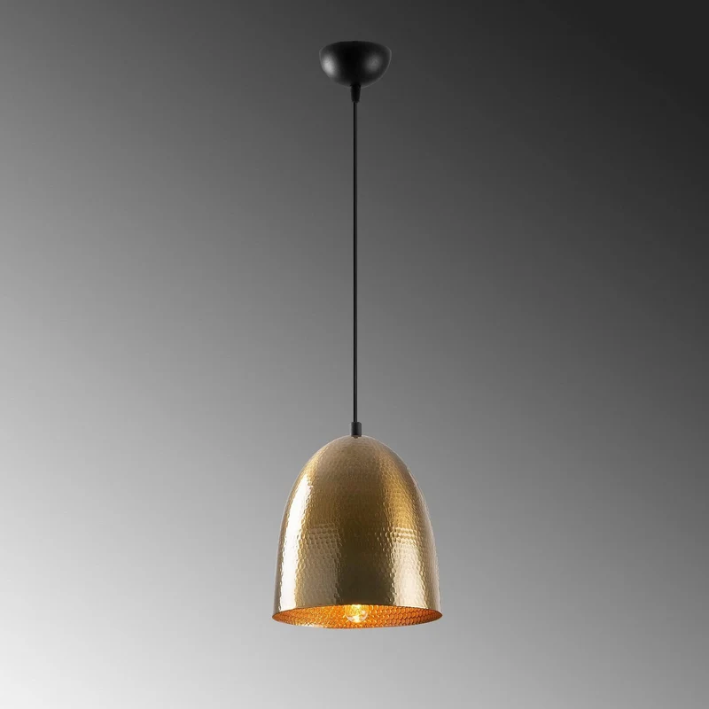 B-Ware Tattoo Hängeleuchte Pendelleuchte Metall gold antik Deckenlampe Ø20cm dimmbar