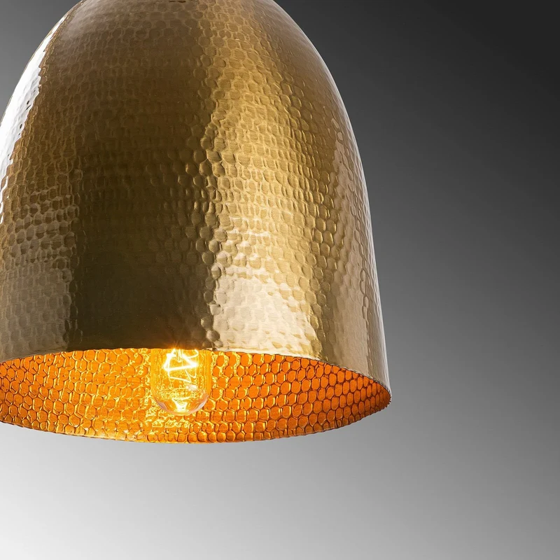 B-Ware Tattoo Hängeleuchte Pendelleuchte Metall gold antik Deckenlampe Ø20cm dimmbar
